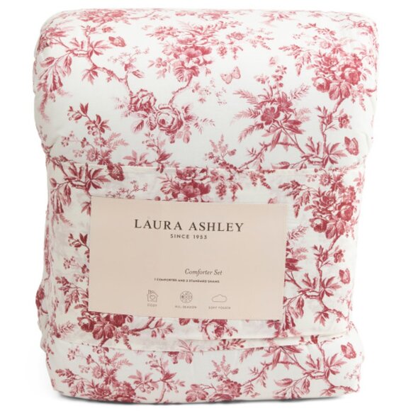 LAURA ASHLEY Floral Cotton Comforter Set - Picture 1 of 4
